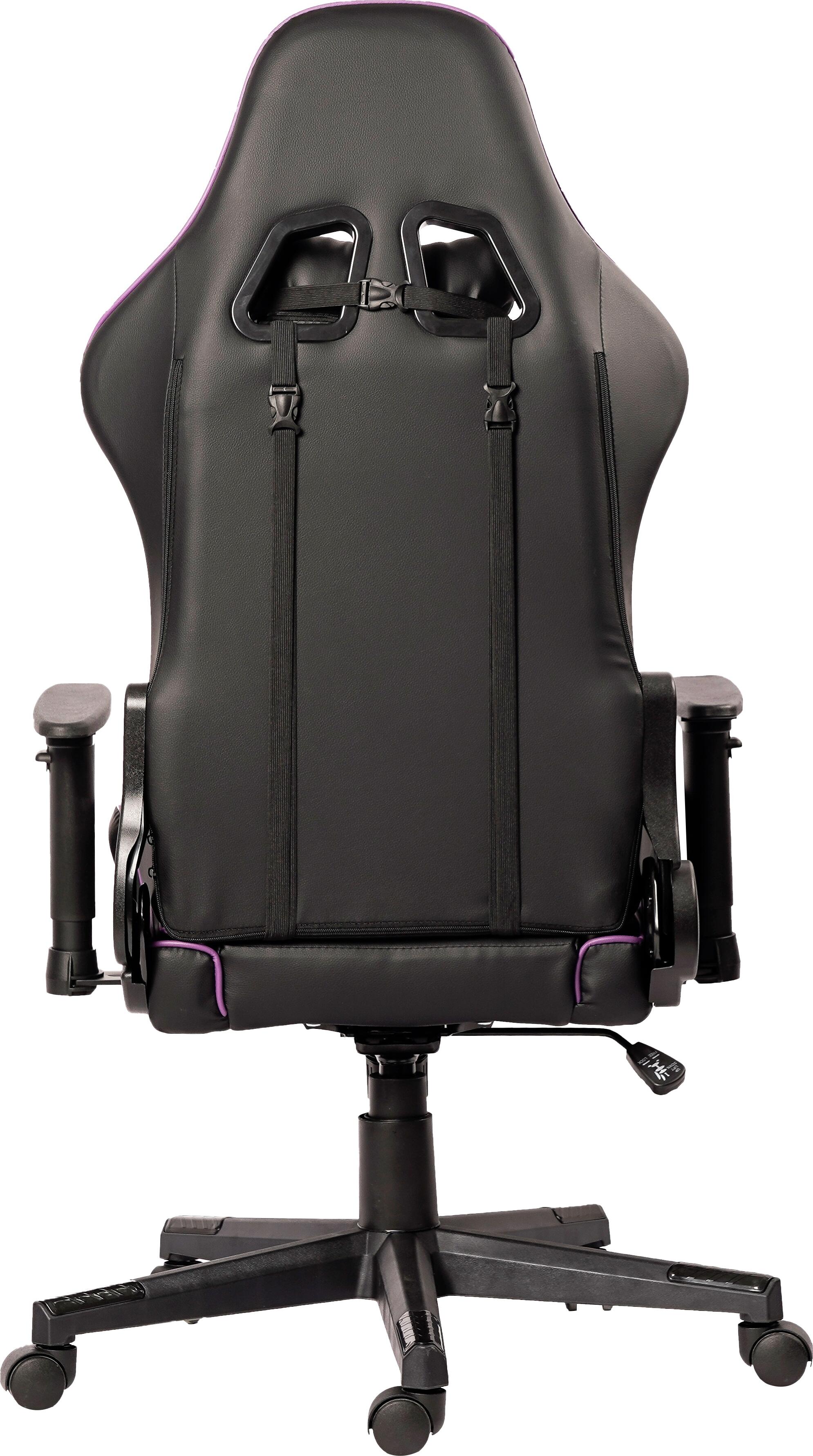 Helmet CH-502 Racing Gaming Chair, Purple Eco-Leather Ergonomic Seat, Metal Base, Adjustable Armrests, Headrest and Lumbar Pillows, Max 150kg Capacity