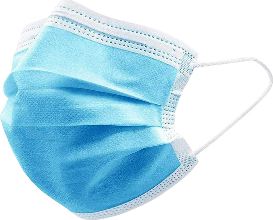 Helmet Disposable Face Mask, 3 layers, Blue. 50pcs/box/ Masca faciala de unica folosinta. Albastra