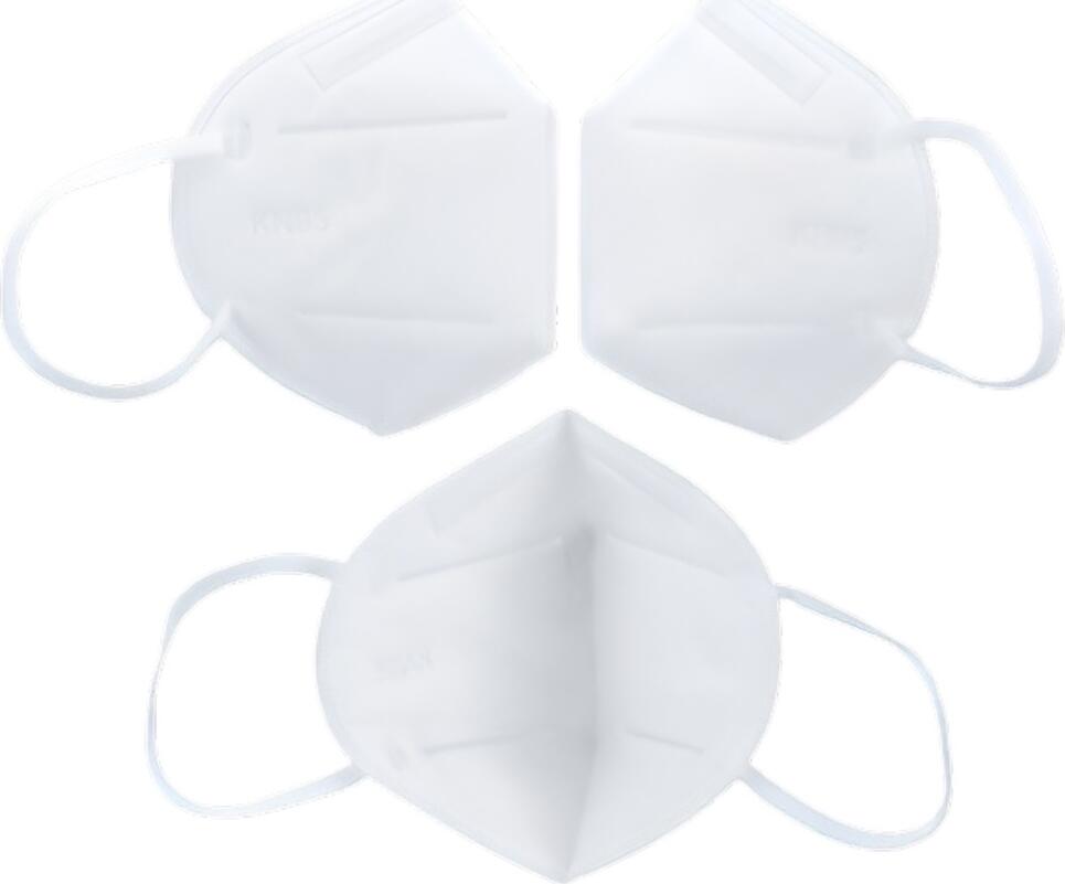 KN95 Protective Face Mask, 5-Layer Polypropylene Filtration, BFE ≥ 95%, Foldable Design with Adjustable Nose Clip and Elastic Ear Loops, White, Adult