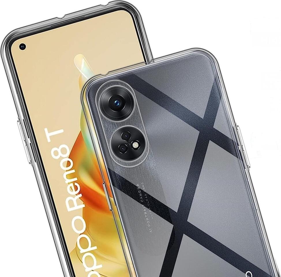 DMLink Helmet Case for Oppo Reno 8T 4G, Clear Soft TPU Shock-Resistant Flexible Cover, Dustproof Anti-Slip Protective Case with Raised Edges