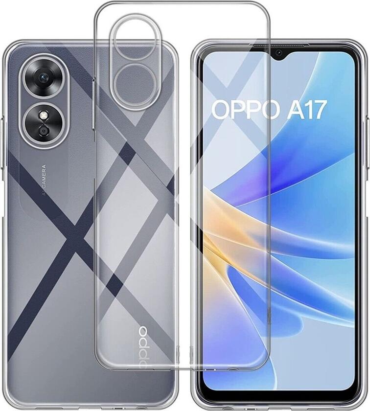Прозрачный мягкий чехол из TPU для Oppo A17, 6.56 дюйма, противоударный гибкий защитный кейс с антискользящим покрытием и защитой экрана и камеры