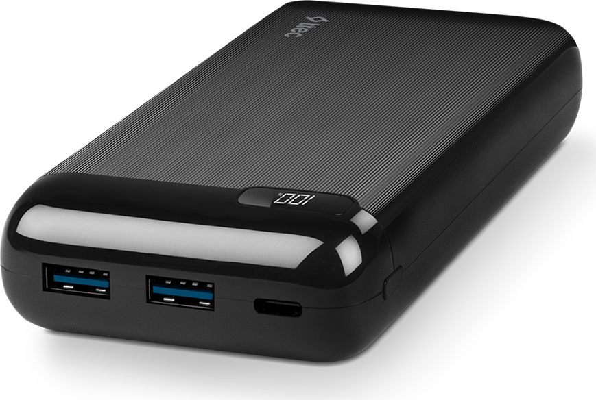 ttec Powerbank 20.000 mAh 20W PowerSlim LCD PD USB-C Input/Output, Black