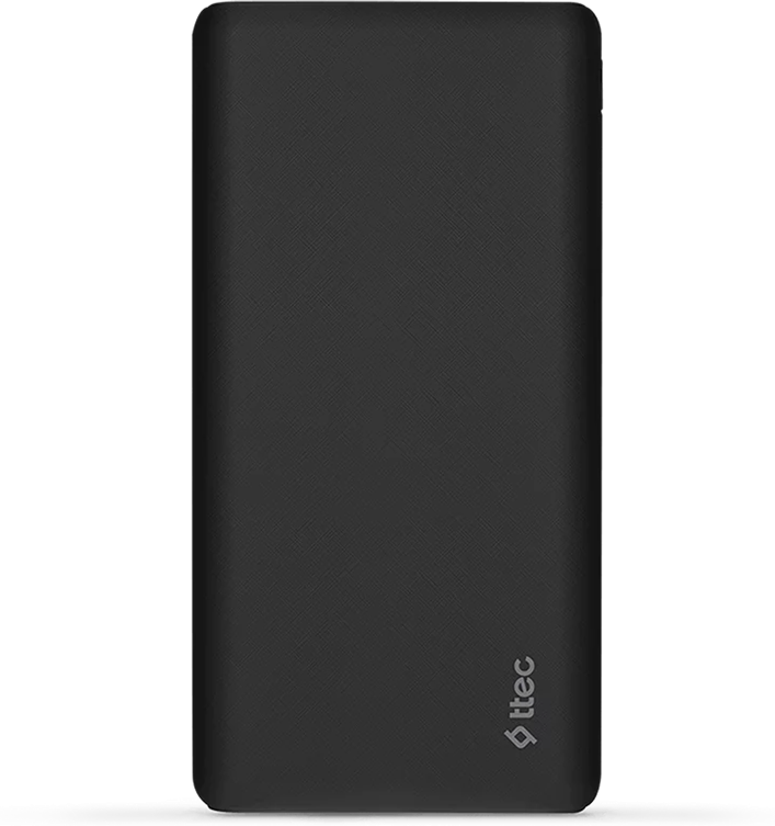Baterie Externa ttec PowerSlim S 10000mAh Li-Po 10W 2.1A cu porturi USB-C USB-A Micro-USB si Indicator LED, Negru