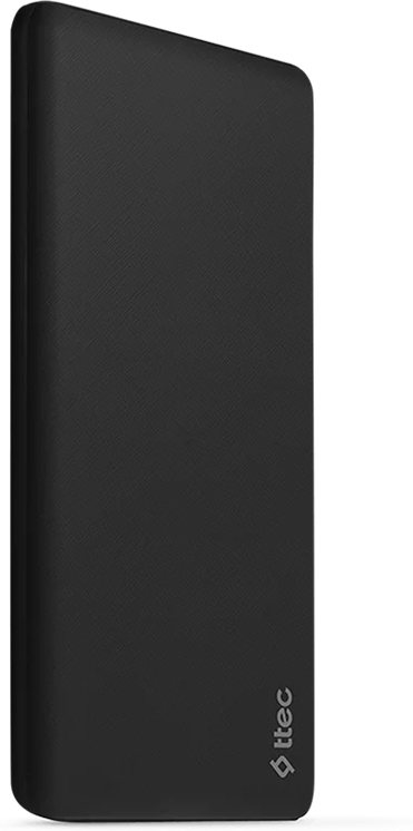 Baterie Externa ttec PowerSlim S 10000mAh Li-Po 10W 2.1A cu porturi USB-C USB-A Micro-USB si Indicator LED, Negru
