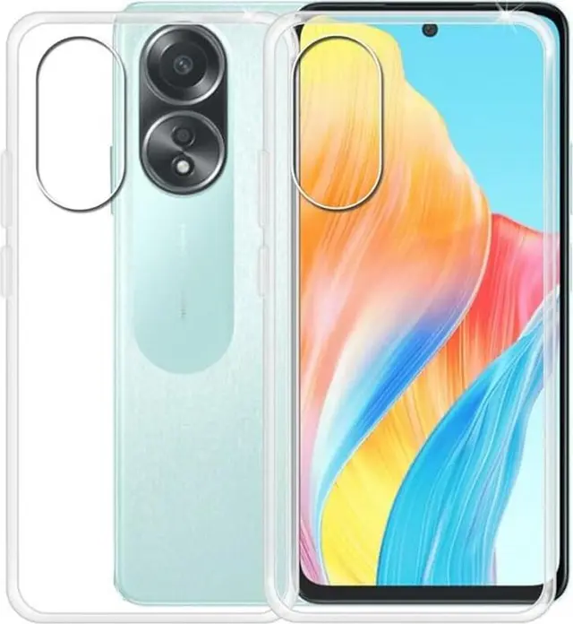 Прозрачный чехол из TPU для Oppo A58, гибкий противоударный силиконовый кейс с защитой экрана и камеры и антискользящим покрытием