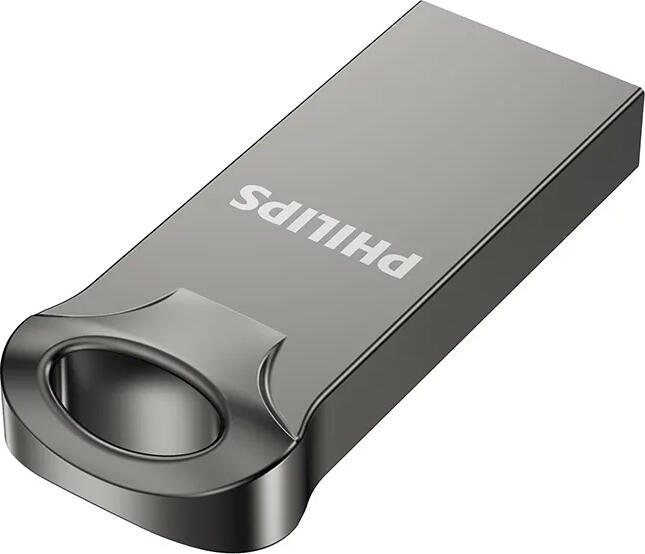 Philips USB 3.2 Click FM64FD175B/00 Flash Drive, 64GB USB-C Gen 1, Read up to 120MB/s, Capless Integrated Click Design, Metal and Plastic, Gray