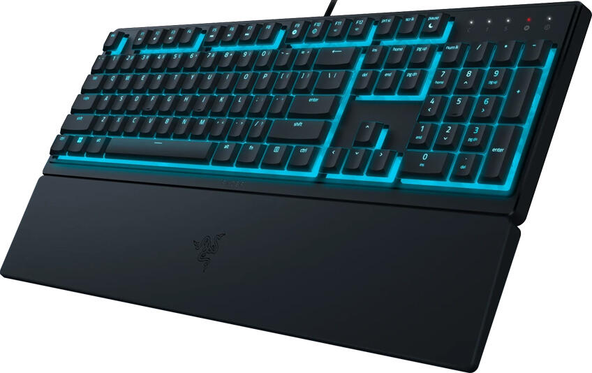 Игровая клавиатура Razer Ornata V3 X Low-Profile, бесшумные мембранные переключатели, Razer Chroma RGB, US Layout, влагозащищенная, с эргономичной подставкой