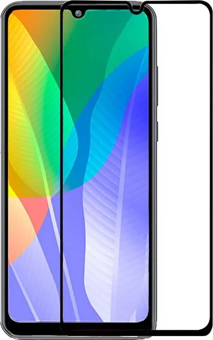 Helmet Diamond Glass 4D Tempered Glass Screen Protector for Huawei Y6P, Full Coverage Curved Shockproof Scratch Resistant Anti-Fingerprint
