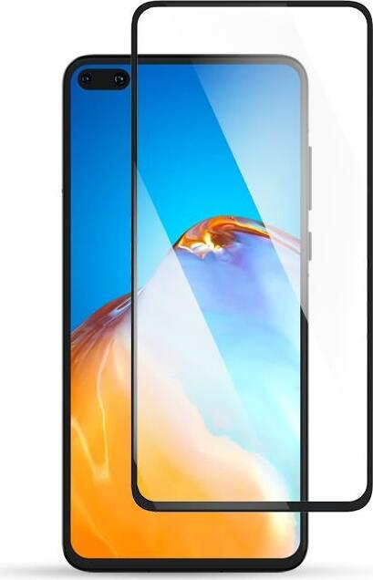 Helmet Diamond Glass 4D Tempered Glass Screen Protector for Huawei P40, Full Coverage Curved Edges, Scratch Shock Dust Resistant, Anti-Fingerprint