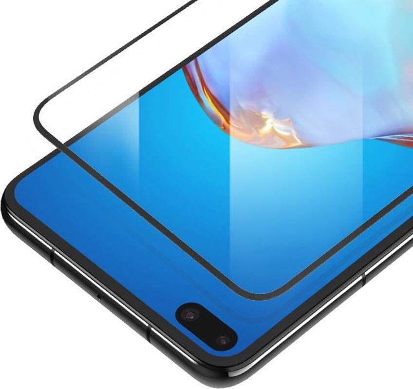 Helmet Diamond Glass 4D Tempered Glass Screen Protector for Huawei P40, Full Coverage Curved Edges, Scratch Shock Dust Resistant, Anti-Fingerprint