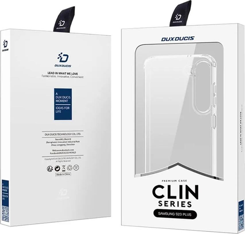 Dux Ducis Clin Case for Samsung Galaxy S23 Plus SM-S916B, Transparent TPU PC Shockproof Cover with Anti-Yellowing and Bubble Corners Protection