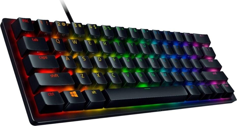 Tastatura Gaming Razer Huntsman Mini Analog 60%, Switch-uri Optice Analogice, Actuare Personalizabila, Razer Chroma RGB, Capace PBT, Negru
