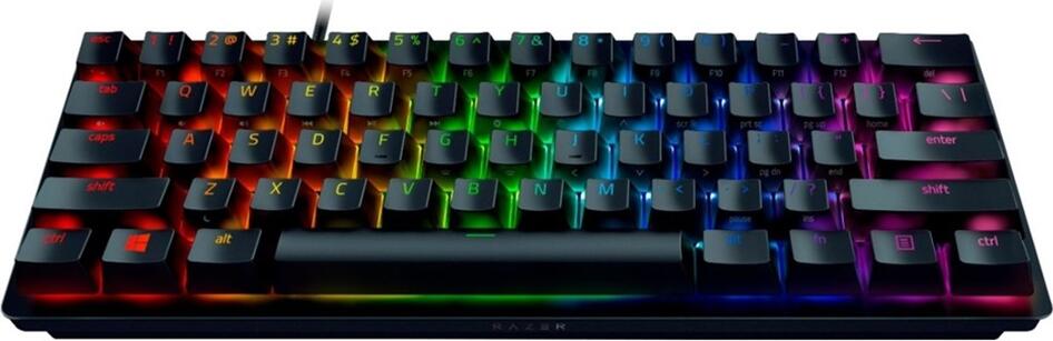 Tastatura Gaming Razer Huntsman Mini Analog 60%, Switch-uri Optice Analogice, Actuare Personalizabila, Razer Chroma RGB, Capace PBT, Negru