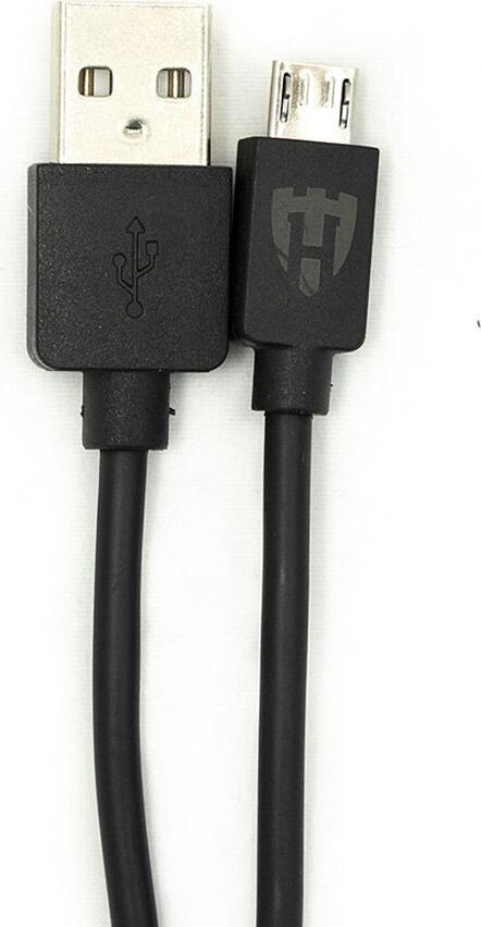 Incarcator de Priza Helmet cu 2 Porturi USB Type-A 2.4A, Adaptor Incarcare Rapida cu Cablu Micro-USB, Protectie Supratensiune si Supraincalzire, Negru