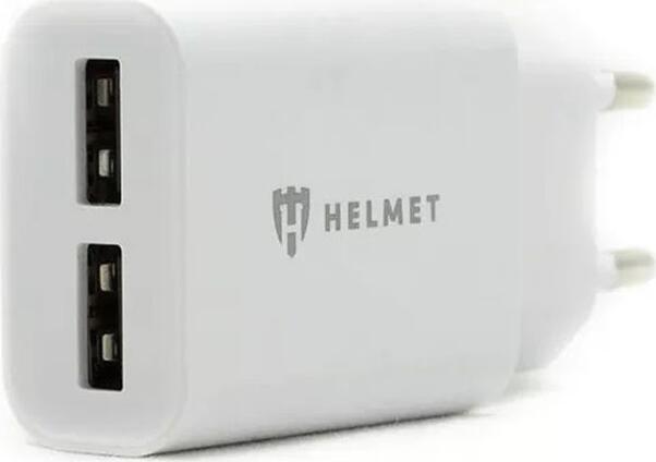 Helmet Wall Charger 2xUSB 2.4A, White