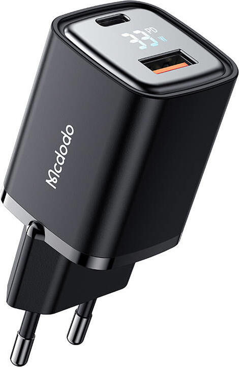 Mcdodo Wall Charger 1*USB-A+1*Type-C 3A 33W, Black
