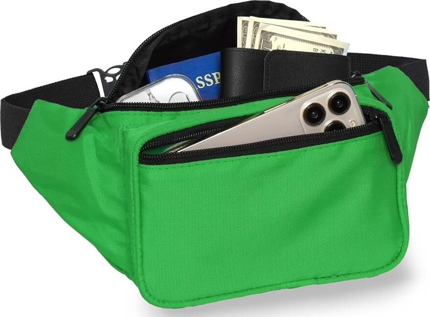 Helmet YQM Waist Bag, Water-Resistant Polyester Shoulder Bag, 2 Compartments with Internal Pockets, Adjustable Strap, 13 x 30 x 9 cm, Unisex