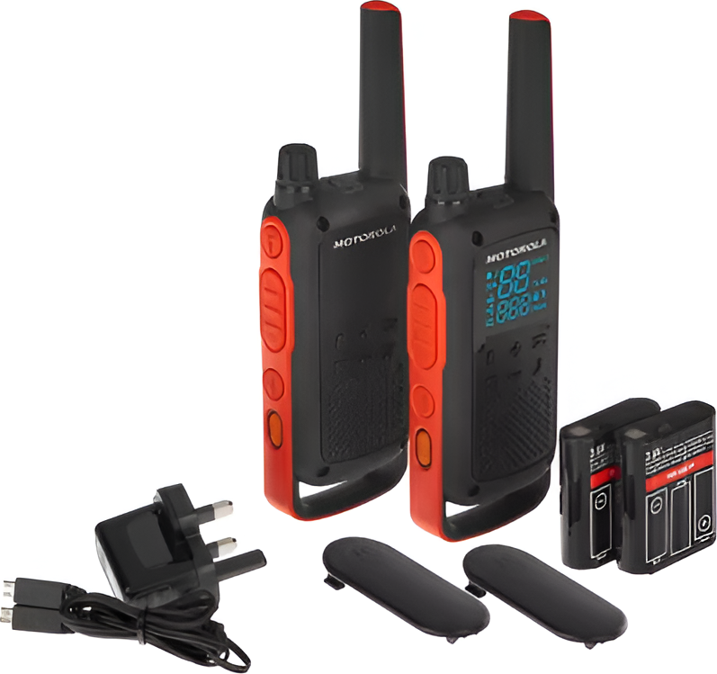 Motorola Walkie-Talkie TalkAbout T82, Twin, IPx2, 16 Channels, 10km, Black
