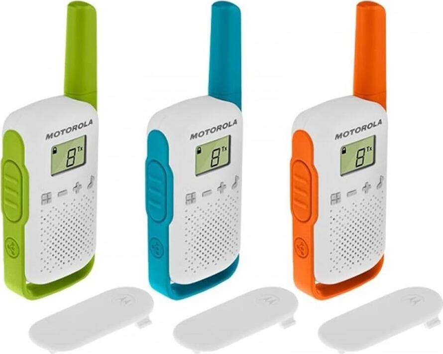 Motorola TalkAbout T42 Walkie Talkies, PMR446 License-Free Two-Way Radios, 16 Channels, 4 km Range, LCD Screen, 121 Security Codes, Compact Design