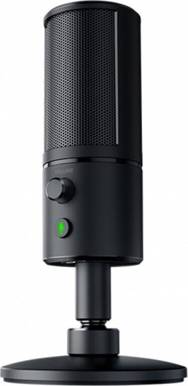 Microfon Condensator USB Razer Seiren Emote Hypercardioid cu Display LED Emoticon 8-bit, 16-bit/48 kHz, Carcasă Metalică, pentru Windows și macOS
