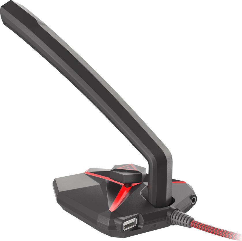 Genesis Radium 200 (NGM-1392) USB Condenser Microphone, Cardioid, 100-16000Hz, Volume Control, Mute Button, LED Backlight, Built-in USB Hub, Black/Red