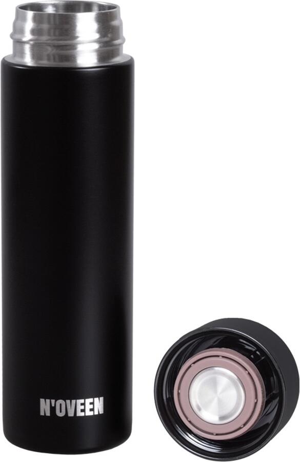 Noveen TB2110 Thermal Bottle 280ml Stainless Steel INOX Black Mat, Smart Touch LED Temperature Display, Double Wall Vacuum Insulated, BPA Free