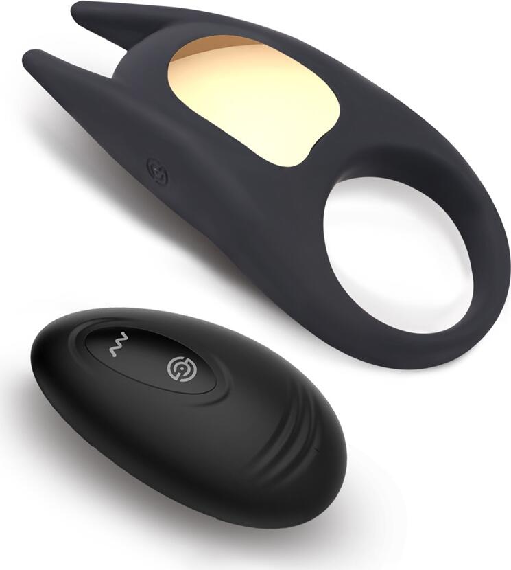 WINYI Lucas II Remote Control Cock Ring, 10 Vibration Modes, Medical Grade Silicone and ABS, USB Rechargeable, IPX5 Waterproof for Couples