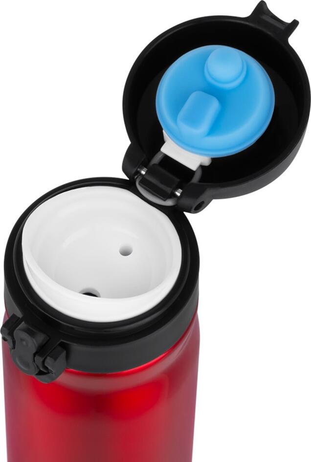 N'OVEEN TB825 Thermal Bottle 400ml, Stainless Steel INOX SS304, Double Wall Vacuum Insulated, BPA Free, 12h Temperature Retention, Red Shiny