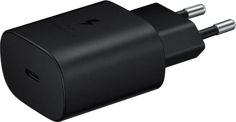 Incarcator de Perete Samsung 25W USB-C, Negru, Super Fast Charging (SFC), USB Power Delivery PD 3.0, PPS, Priza Euro Type C/E/F, 100-240V, Fara Cablu
