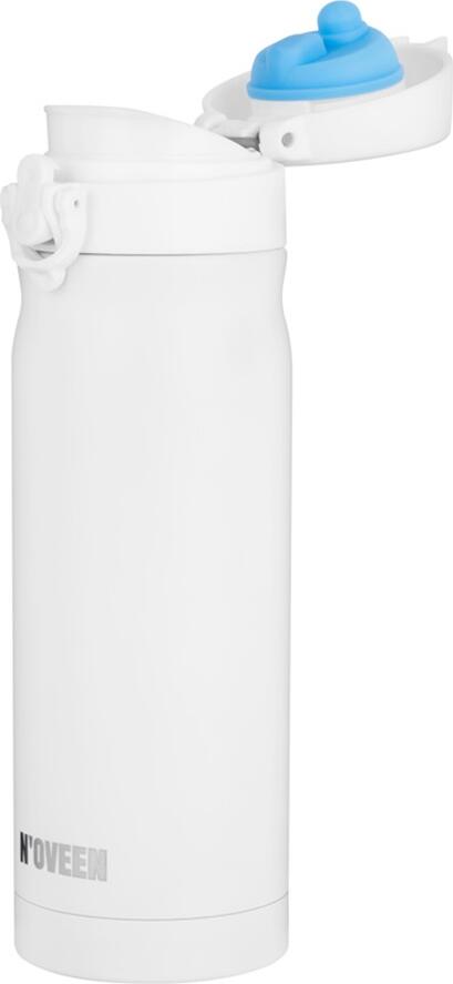Sticla Termica Noveen TB811 din Otel Inoxid 400ml, Termos cu Perete Dublu, Capac Etans, Fara BPA, Design Ergonomic, Alb Mat