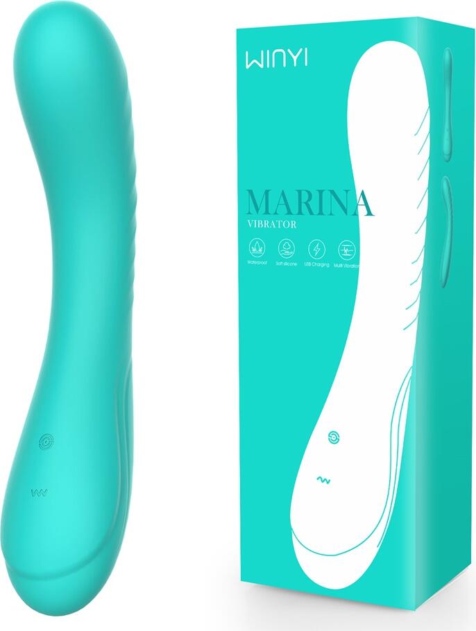 WINYI Marina Bendable G-Spot Vibrator, 10 Vibration Modes, IPX7 Waterproof, USB Rechargeable, Skin-Friendly Liquid Silicone, Ergonomic Design