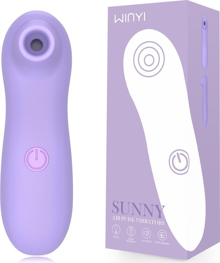 WINYI Sunny Air Pulse Sucking Clitoral Stimulator, 10 Vibration Modes, IPX6 Waterproof ABS and Silicone Ergonomic Massager, 12.5 cm