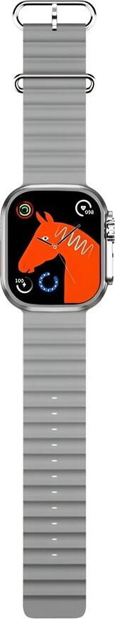 Smartwatch Charome T8s Ultra Max Argintiu Ecran AMOLED 2 inch Touchscreen 49mm Aliaj Zinc IP68 Rezistent la Apa Bluetooth HD Call Monitorizare Somn SpO2
