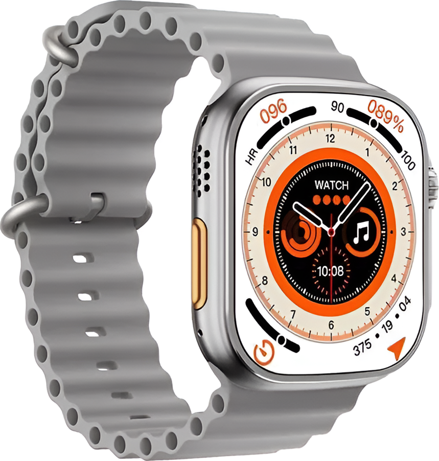 Smartwatch Charome T8s Ultra Max Argintiu Ecran AMOLED 2 inch Touchscreen 49mm Aliaj Zinc IP68 Rezistent la Apa Bluetooth HD Call Monitorizare Somn SpO2