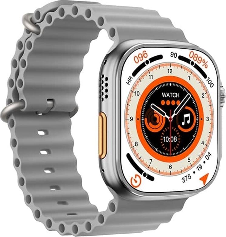 Smartwatch Charome T8 Ultra Argintiu Ecran Tactil HD IPS 2 inch Bluetooth 5.3 Rezistenta Apa IP68 Monitorizare Ritm Cardiac SpO2 Somn NFC Apeluri HD Android iOS
