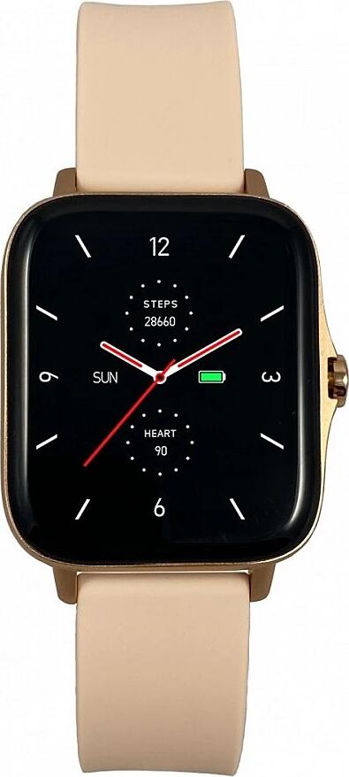 Смарт-часы Maxcom FW55 Aurum Pro, экран 1.7 дюйма, Bluetooth 5.0, мониторинг пульса, SpO2, давления, сна и стресса, IP68, Android & iOS, Gold