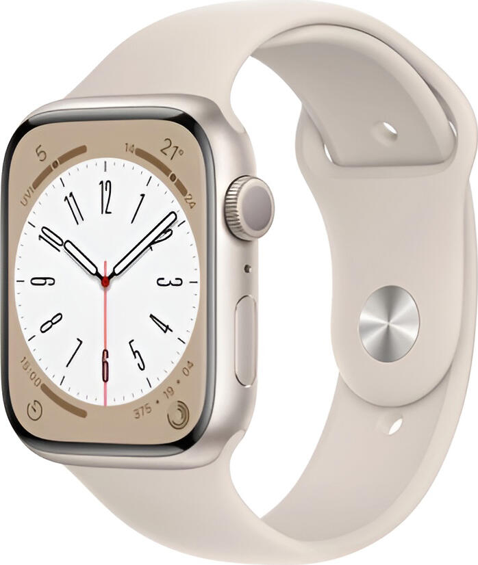 Apple Watch Series 8 GPS 45mm, Starlight Aluminium Starlight Sport Band
