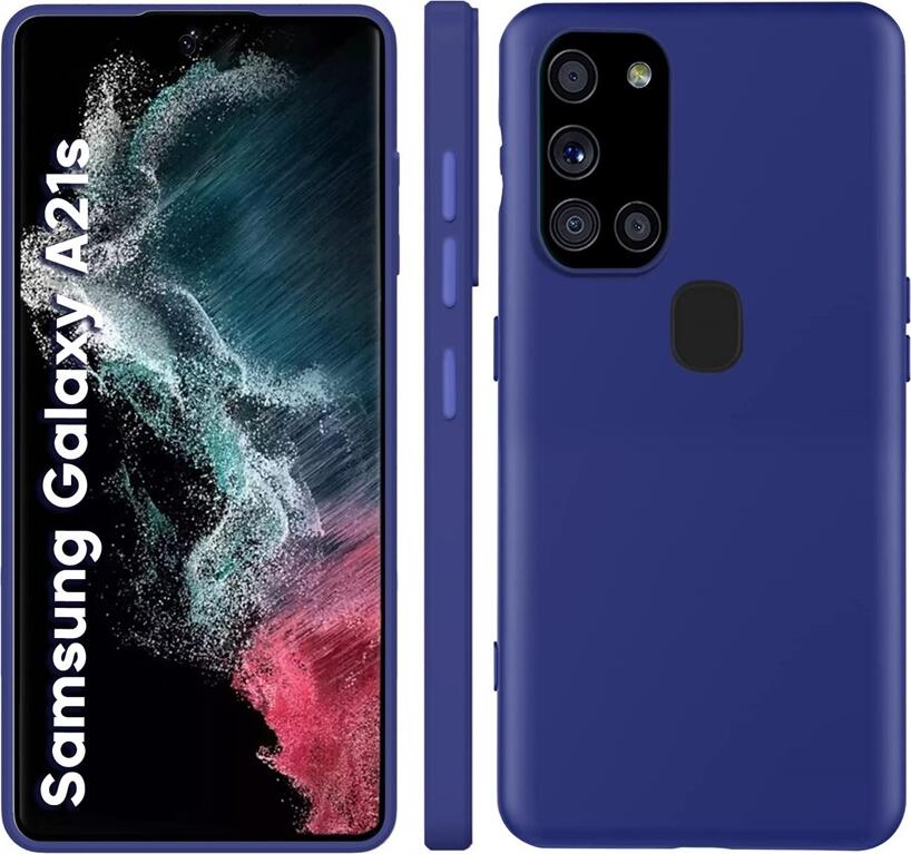 Helmet Case for Samsung Galaxy A21s 6.5", Liquid Silicone Shockproof Cover, Grid Design Impact Resistant, Dustproof Flexible Protective Case