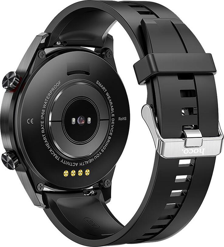Hoco Y2 Smart Watch with 1.3-inch HD IPS Touch Screen, IP68 Waterproof, Bluetooth Calling, Heart Rate & Sleep Monitor, Metal Case, iOS and Android