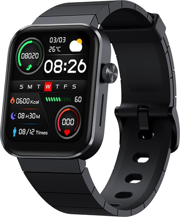 Mibro Watch T1 Smartwatch with 1.6-inch AMOLED Display, Bluetooth Calling, Heart Rate and SpO2 Monitoring, 20 Sport Modes, IP68 Water Resistant, Black