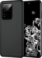 Helmet Liquid Silicone Case for Samsung Galaxy S20 Ultra, Shockproof Matte Cover with Microfiber Lining and Raised Bezel Protection, Black