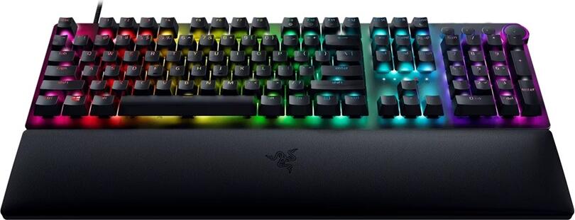 Tastatura Gaming Razer Huntsman V2 - Switch-uri Optice Purple, Rata Polling 8000Hz, Taste PBT Doubleshot, Iluminare Chroma RGB, Placa Aluminiu, Restul de Potris