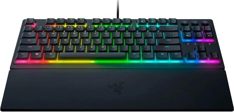 Razer Ornata V3 Tenkeyless TKL Gaming Keyboard, Mecha-Membrane Switches, Chroma RGB Lighting, Magnetic Wrist Rest, RU Layout, Black