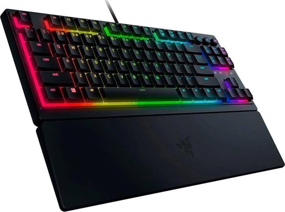 Razer Ornata V3 Tenkeyless TKL Gaming Keyboard, Mecha-Membrane Switches, Chroma RGB Lighting, Magnetic Wrist Rest, RU Layout, Black