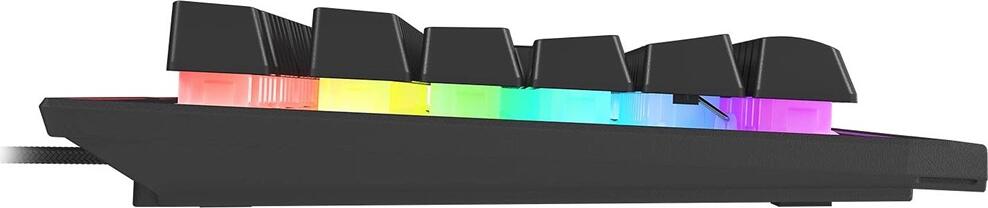 Genesis Rhod 500 RGB Gaming Keyboard, Full-size Membrane, 104 Keys, 12 Multimedia Keys, RGB Backlight, Anti-ghosting, Macro Recording, Aluminum, USB