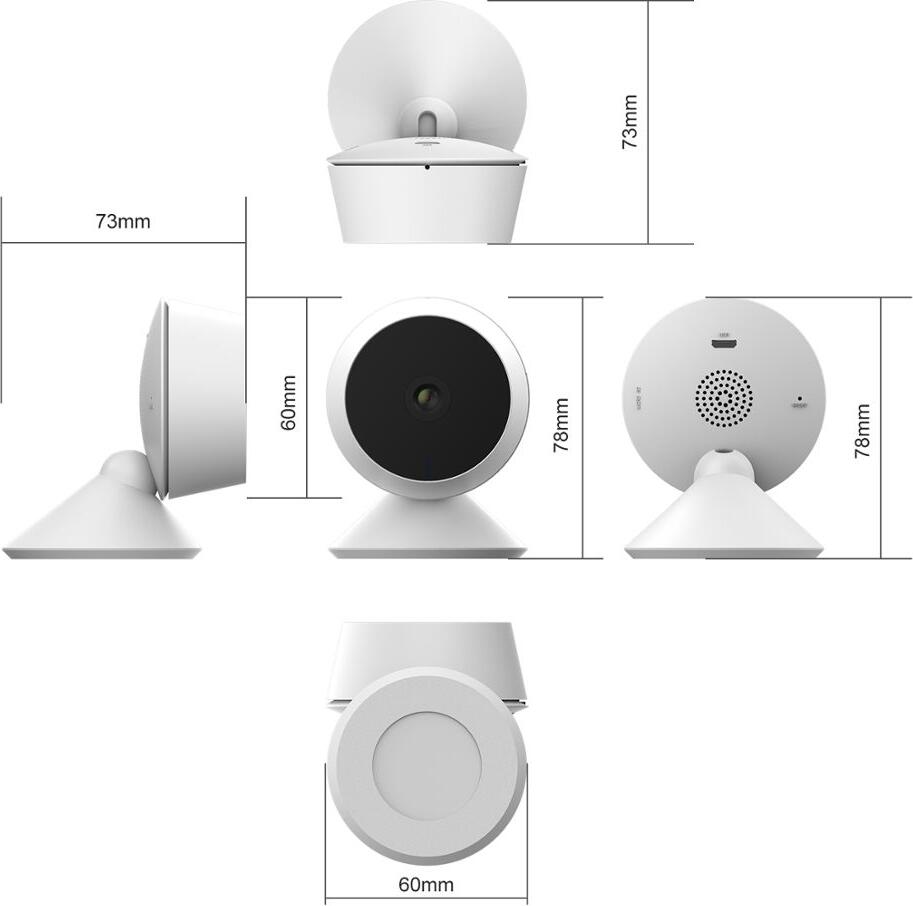 LaxiHub M1 Smart Wi-Fi Camera, 1080p Full HD, Night Vision 10m, Two-Way Audio, Motion & Sound Detection, Google Assistant & Alexa Support, White