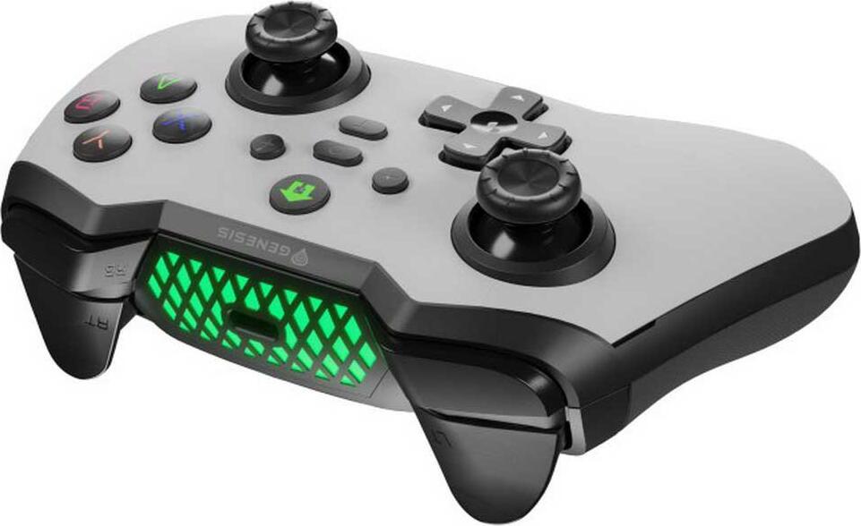 Genesis Mangan 400 Wireless Gamepad for PC, Nintendo Switch and Mobile, Bluetooth Connectivity, X-Input/D-Input, Vibration Motors, White