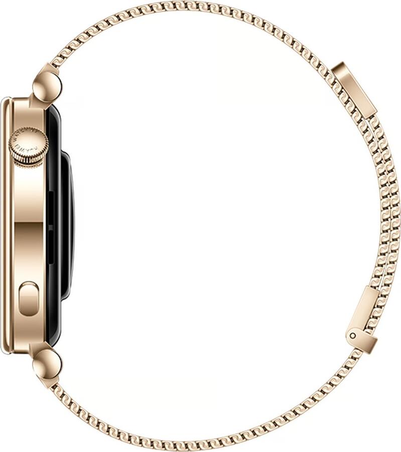 Smartwatch Huawei Watch GT 4, Ecran AMOLED 1.32 inch, Carcasă Oțel Inoxidabil, Curea Milanese Auriu, Monitorizare Sănătate și Somn, Rezistență Apă 5 ATM