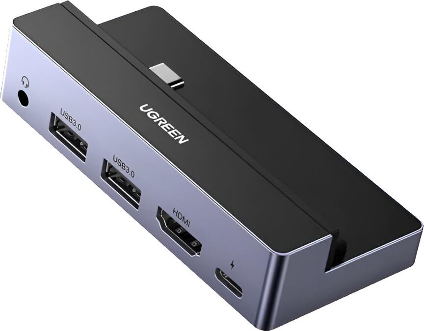 UGREEN HUB 5in1 for iPad Pro Type-C 3.0 to 2*USB 3.0 + HDMI + 3.5mm PD 100W CM317, Silver