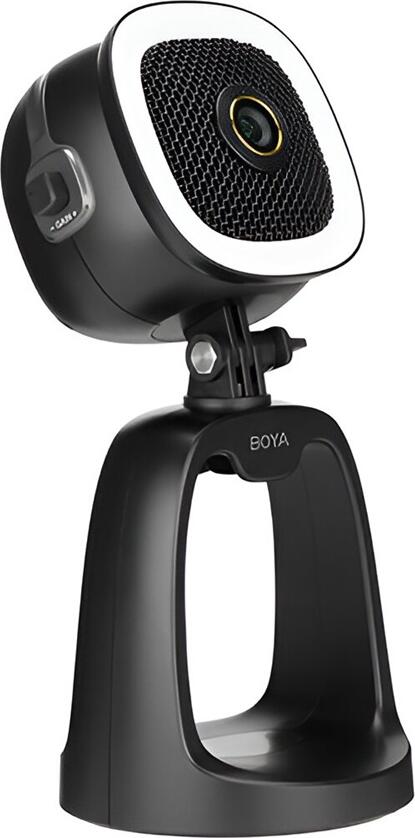 Boya All-in-one USB Microphone with LED Ring Light, 4K Camera (BY-CM6B), USB A to C (1.2m), Black